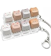 2 Pack Keyboard Fidget Clicker Keychain, 4 Cat Keys Clicky Keyboards Fidgets for Adults, Stress R...