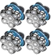 Magnetic Head Shaver Replacement Heads 7 Double Ring Waterproof Rotary Razor Blades for Bald Men ...