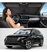 Car Windshield Sun Shade Umbrella, Universal Fit Mid-Large Sedan SUV | 57 x 31" Car Sun Visor, Fo...