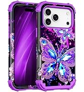 Miqala for iPhone 17 Pro Max Case,Glow in The Dark Three Layer Heavy Duty Shockproof Protection H...