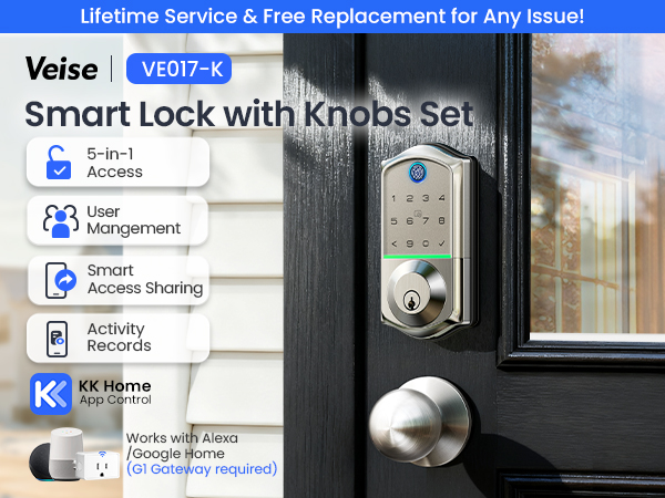Smart Lock with Knobs Set