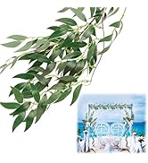 ANPHSIN Fake Vines Greenery Garland - 5 Packs Total 28ft Green Willow Leaf Vine Garland, Artifici...