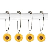 Sunflower Shower Curtain Hooks Shower Curtain Hooks Rustproof Stainless Steel Decorative Shower C...