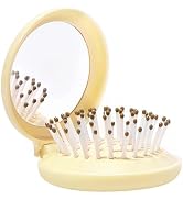 Arthaxi Travel Hair Brush with Small Mirror, Gifts for Women, Compact Mirror with Mini Brush, Fol...