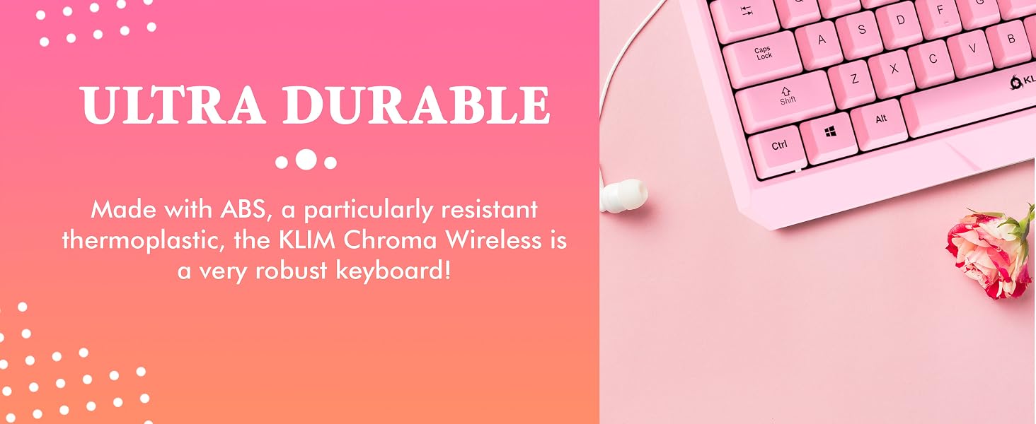 KLIM Chroma pink wireless keyboard pink gaming keyboard pink keyboard