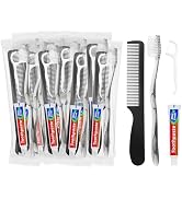 LLHQAMT Travel Toothbrushes with Toothpaste, Disposable Toothbrushes, Hygiene Kits in Bulk with F...