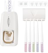 RIDGEPOLE Toothbrush Holder and Toothpaste Dispenser Set, Automatic Toothpaste Squeezer Dispenser...