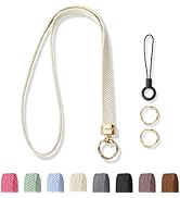 Stretchy Cute Lanyards for ID Badges, Thin Teacher Lanyard for Key, Long Neck Keychain ID Badge L...
