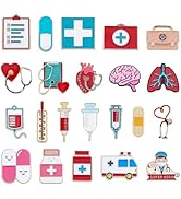 PH PandaHall 22 Styles Nurse Enamel Pins Alloy Brooch Pins 0.3~1.3 inch Gold Inspirational Cartoo...