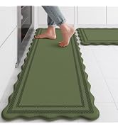 KIMODE Kitchen Mats for Floor Cushioned Anti Fatigue, Farmhouse Scalloped Rugs for Kitchen Floor,...