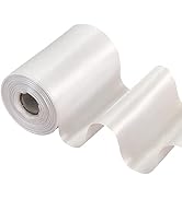 TONIFUL 4 Inch Wide White Solid Satin Ribbon 22yd Fabric Large Ribbon for Cutting Ceremony Grand ...