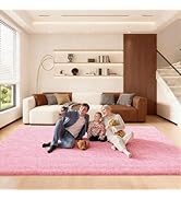 Ehayx Pink 6x9 Area Rugs for Living Room, Soft Fluffy Large Rug for Bedroom, Shag Non-Slip Carpet...