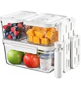Food Storage Containers with Lids Airtight Set, BPA Free, Portable Vacuum Container Set with Ice ...