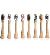Bamboo Electric Toothbrush Replacement Heads, 8-Pack - Includes 3 Castor Oil Bristle Heads 2 Dupo...