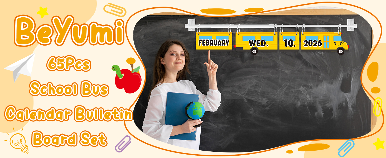 school bus calendar bulletin board set back to school