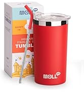 Mollcity kids Tumbler with Straw and Lid -12 oz Stainless Steel Double Wall Vacuum Insulated Smoo...