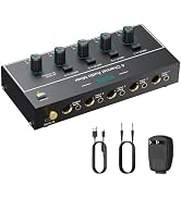YGiTK Mini Audio Mixer, 4 Channel Stereo Line Mixer 1/4" & 1/8" TSR Audio Output Input Jack, Line...