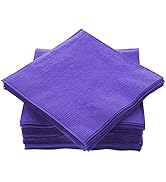 Amcrate Big Party Pack 100 Count Purple Beverage Napkins - Ideal for Wedding, Party, Birthday, Di...