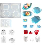 4Pcs Mini Plate and Mini Jar Resin Silicone Molds Set 3D Simulation Cute Plate Jar Epoxy Casting ...