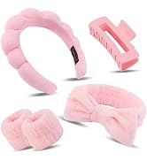 Canitor Spa Headband Wrist Bands Set with Hair Clips Skincare Headband for Washing Face Skin Care...