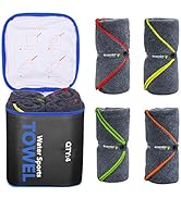4Monster 4 Pack Microfiber Bath Towel Camping Towel Swimming Towel Sports Towel with Accessory Ba...