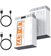 K&F CONCEPT 2-Pack LP-E17 Battery, USB-C R50 Battery Compatible with Canon EOS R100 R50 RP R8 R10...