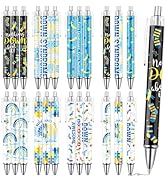 Wxiben Down Syndrome Ballpoint Pens Gifts 24 Pcs Blue Yellow Ribbon Ballpoint Pen Set Down Syndro...