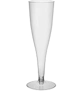 Party Essentials Disposable 2-piece Plastic Champagne Flutes for Cocktail, Mimosa Bar, Wedding, S...