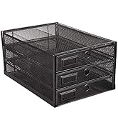 Annova Desk Organizer Wire Mesh 3 Tier Sliding Drawers Paper Sorter/Multifunctional/Premium Solid...