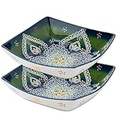 Gnlnkn 2 Set of Ceramic Bowls Senior Vintage Design Sense Hand-painted Ceramic Home Deep Soup Bow...