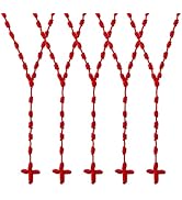DICOSMETIC 5Pcs Handmade Knotted Necklace Knotted Rosary Necklaces 29.13 Inch/74cm Cord Rosaries ...
