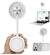 Blissfuhue Magnetic Phone Fan & Portable Handheld Ice Fan, 360° Clip on Fan Rechargeable with 3 S...