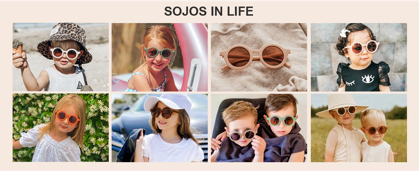SOJOS Cute Round Polarized sunglasses for kids Girls Boys Vintage UV400 Protection Children SK5606