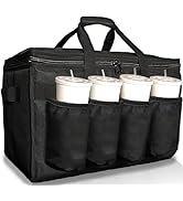 FRESHIE Insulated Food Delivery Bag with Cup Holders/Drink Carriers Premium, For Doordash, Uber E...