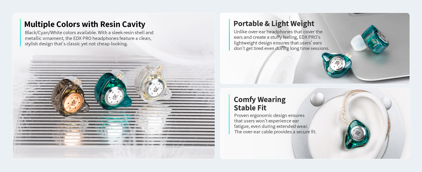 kz edx pro multiple colors, portable and lightweight, comfy wearing