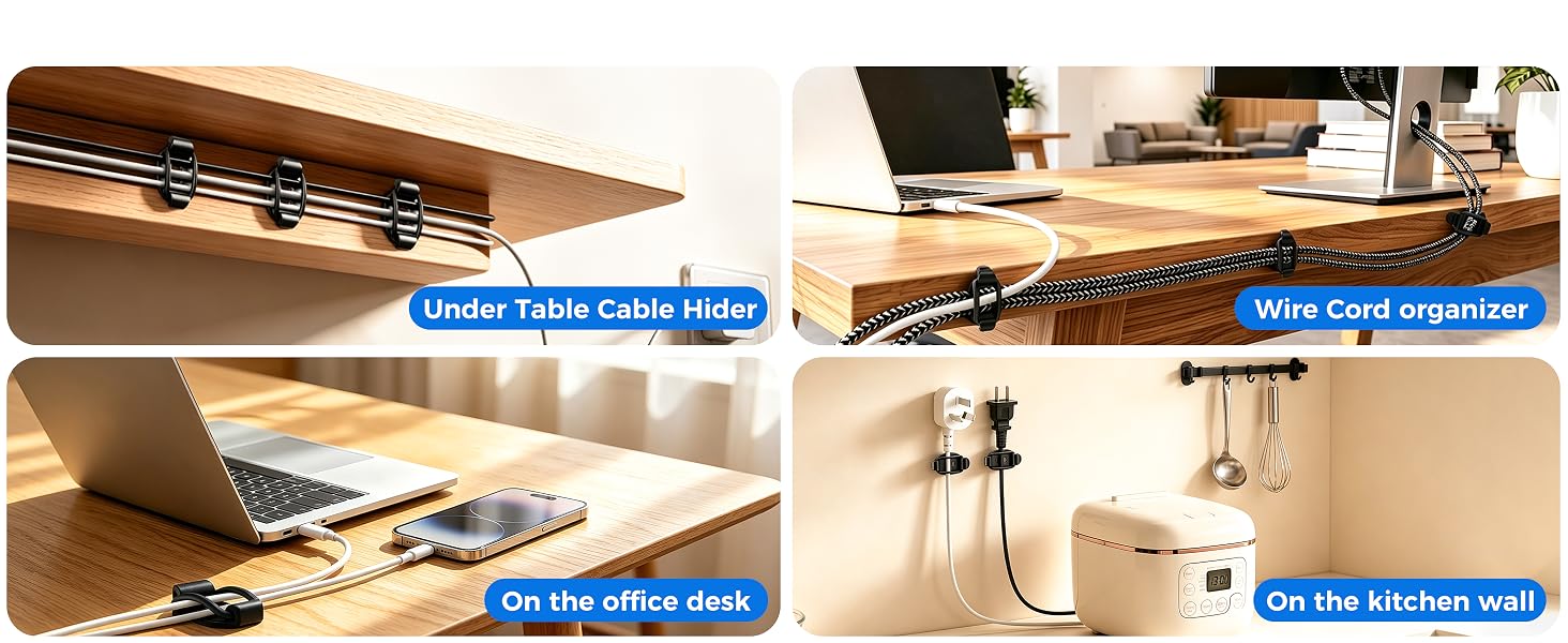 self-adhesive silicone appliance cord organizer wall cable holder cord organizer clips