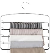 Supforce 3 Pack Pants Hangers, Space-Saving Hangers for Pants with Multi-Tier Design, Trouser Han...