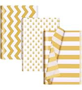 30 Sheets Gold White Tissue Paper for Packaging Gift Bags Decoration, Gift Wrap Tissue Paper Bulk...