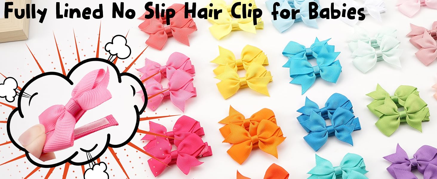25 colors baby bow clips for toddlers