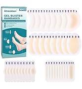 Amasodaon Foot Band-Aid, Hydrocolloid Gel Blister Bandages for Feet, Waterproof Blister Pads Cush...