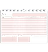 HADIGU Habit Tracker Calendar, (Undated 12 Month) with Spiral Bound and Hanger, A4 size (8.3"x11....