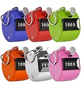 AFUNTA Pack of 6 Color Handheld Tally Counter 4 Digit Number Count, Hand Mechanical Clicker Count...