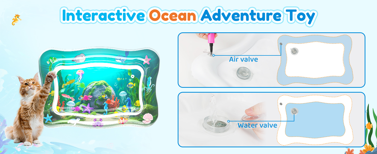 cat water toy mat