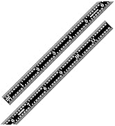 PEC Tools 12" x 300mm Ruler, 1/50" Thick X 1/2" Wide, High Contrast, Accuracy of 1/32", 1/64", 0....