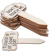 Mipcase 15pcs Wooden Plant Labels for Garden and Indoor Pots, Waterproof Flower Markers with Stak...