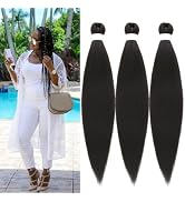 Gozill Pre Stretched Braiding hair Hypoallergenic Black Non Toxic Ez Braid Prestretched Braiding ...