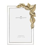 GIFTY GIFTY Decorative Tropical Leaf Thin Border Frame / 4x6 In | For Wall or Vertical / Horizont...