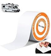 WELLUCK RV Roof Tape Sealant Roofing Tape, 4 Inch X 50 Foot Natural White RV Tape for Roof Repair...