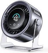 USB Desk Fan for Bedroom: 100 Speeds Digital Display Quiet Portable Fan with Turbo Airflow, 120° ...