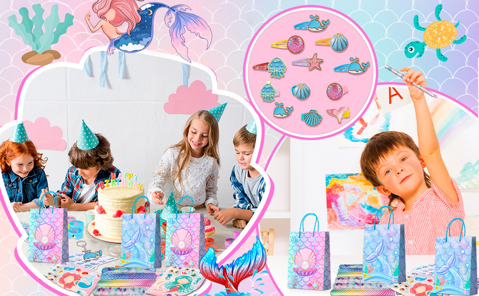 mermaid theme birthday party favors